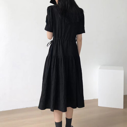 Yezhi maternity skirt large size women's clothing 2025 new skirt black loose pregnant mother's clothes summer breathable comfortable skirt maternity dress [black] size XL
