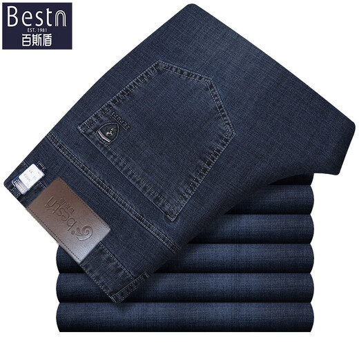 Джинсы Baisi Shield Jeans Мужские повседневные брюки летние прямые свободные брюки среднего возраста BSD-1105 светло-голубой 29 2 фута 2 талия