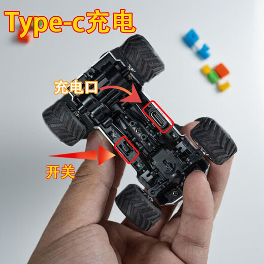 Yunya Tesla Alloy Mini Remote Control Pickup Towet Toy Remo Remote Control Car Bureau Mobile Phone Mobile Control Control Boy Toy Silver [Dual Remote Control + 3 Gear Shift + Cruise] Cadeau d'anniversaire de la journée pour enfants
