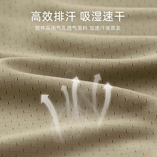 红蜻蜓冰丝短袖t恤男2025新款夏季薄款运动休闲弹力透气速干上衣 HQTLJ9905YH军灰色 M