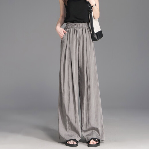 
Demana [Free Yamamoto Pants] Summer Comfortable Style Elastic Waist Loose Small Floating Women's Wide Legs Casual Pants