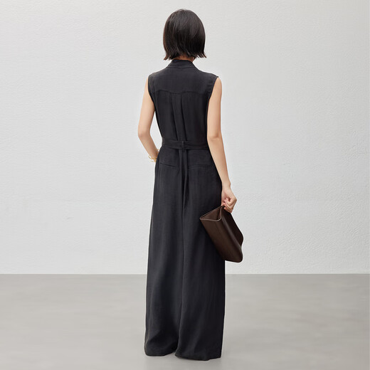 Meiyang Venetian Jumpsuit Lanjing Tianshi Sand Wash Loose Suit [Small 70] Black (édition étendue) M