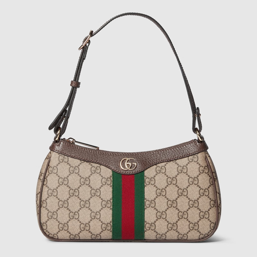GUCCI Gucci Ophidia series small shoulder bag new gift beige and dark brown one size