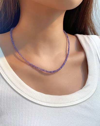 Shien Natural Tanzanite Necklace Women's Clavicle Chain Necklace Gift for Girlfriend Natural Original Color Bracelet