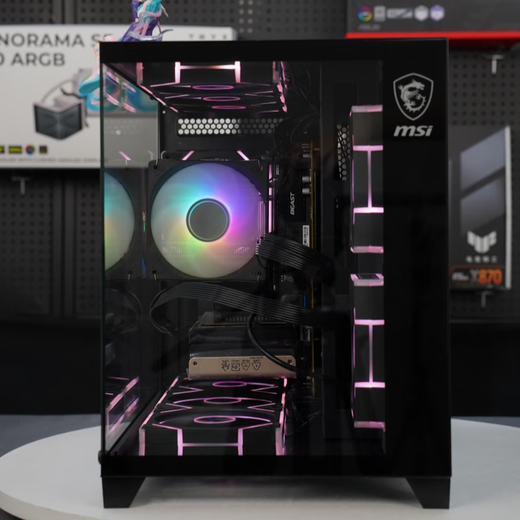 MSI Family 9950X/5070/5080/5090D game console computer desktop assembly computer host DIY complete machine sea view room chassis configuration one 9950X/16G/1T