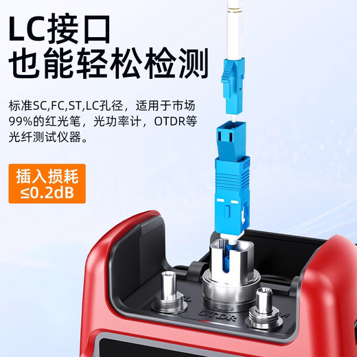 Biaz fiber optic adapter carrier-grade fc-lc red light pen round to square adapter optical power meter red light all-in-one machine conversion extension connector coupler FC male-LC female