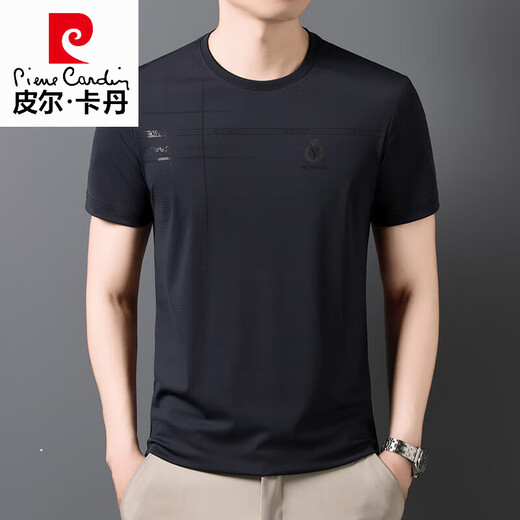 皮尔卡丹（pierre cardin）桑蚕丝短袖t恤男士夏季薄款圆领冰|丝半袖男2025年新款体恤衫T恤 733款卡其 M 165建议90斤-120斤