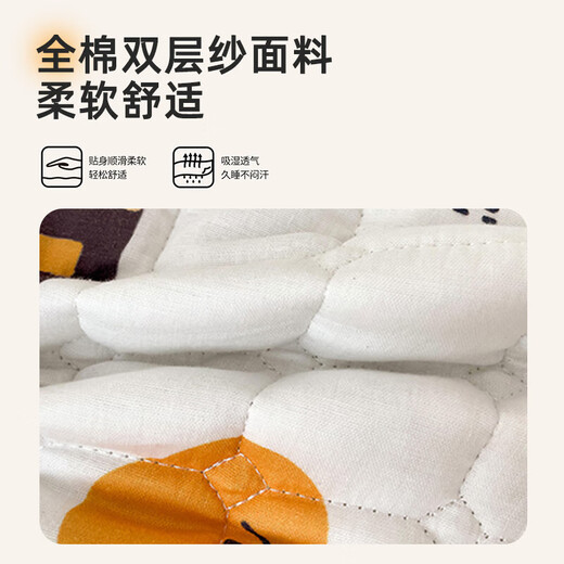 Double-layer gauze mattress baby small mattress pure cotton spliced bed soft cushion children kindergarten sleeping mat baby mattress Dinosaur Castle single mattress 60*135cm recommended size in kindergarten