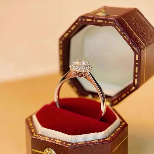 Pt950 Platinum Brilliant Star Moissanite Diamond Ring Female Wedding Ring Valentine's Day Gift for Girlfriend Brilliant Star Round Bag Bare Arm 30 Minutes - Light Luxury Model Close your mouth and you need to contact customer service/remark the circle number