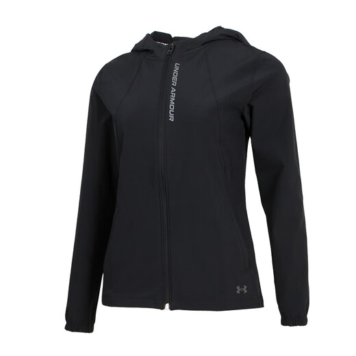 Under Armour Women's Clothing Summer New Sports Hooded Jacket Fitness Workout Running Comfortable Breathable Quick Drying Woven Jacket 1377043-002 L