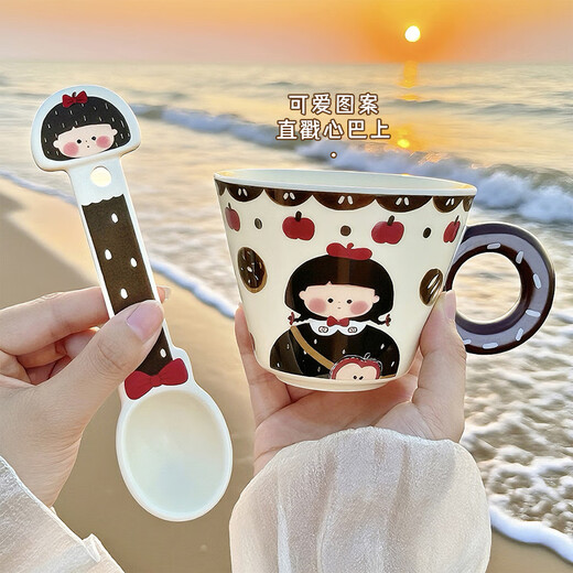 Xibaisheng high-looking cup set for home living room entertaining ceramic cups creative cute drinking cup tea cup coffee cup high-looking 6 cups with rotating cup holder 1824