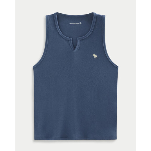 ABERCROMBIE & FITCH女装25夏季新款美式复古时尚小麋鹿LOGO修身上衣背心KI139-5825 海军蓝 L (165/104A)