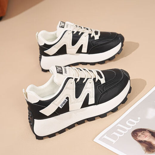 Chaussures Qisa pour femmes en été à la mode d'été, course de chaussures décontractées, Nouvelles chaussures blanches confortables et respirantes arbore les chaussures de papa non glissantes RF-6628 beige 38