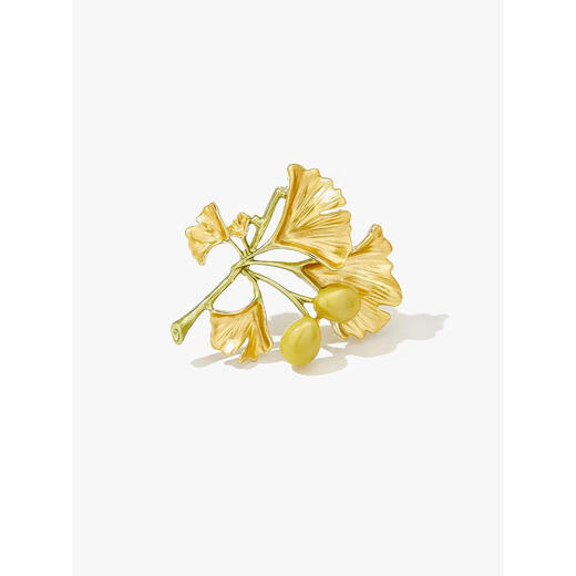 SAC high-end brand apricot leaf brooch, high-end women's light luxury corsage 2025 new coat suit pin accessories birthday gift for wife, mother and elders