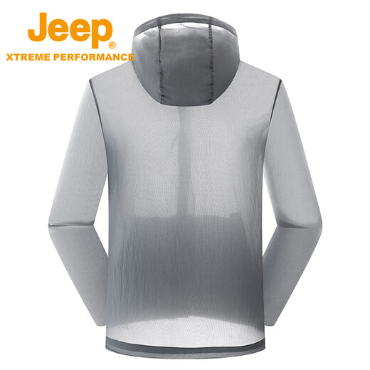 Jeep outdoor original yarn sun protection clothing men's summer light windbreaker UPF40+ sun protection clothing waterproof fishing hooded jacket technology gray 291 XL