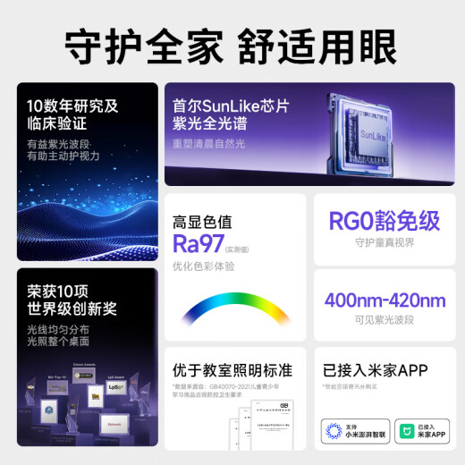松下（Panasonic）吸顶灯紫光全光谱护眼松姿教室护眼智能客厅灯120瓦HHXSX691