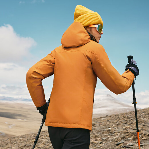 TOREAD 3-in-1 Shock Clothes Men and Women 25 New Outdoor Sports Windproof Warm Waterproof Water-Pervious Wet Hiking Climbing Jacket Spruce Orange Women S