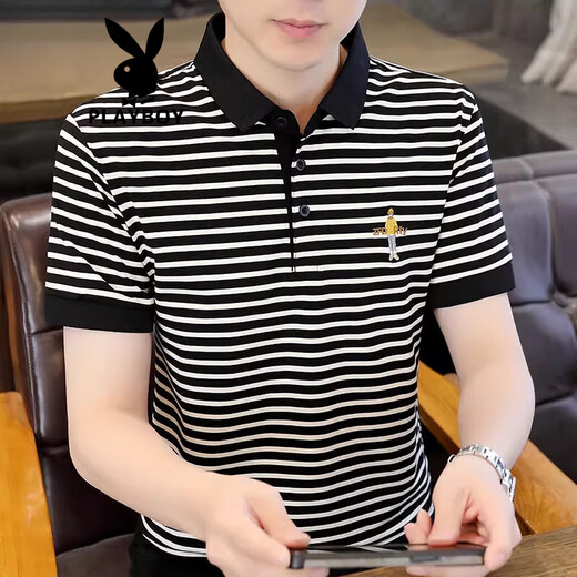 Playboy (Playboy) T-shirt à manches courtes en coton pur à manches courtes pour le coton pur à manches courtes t-shirt blanc 5012 m (90-105) Jin [Jin est égal à 0,5 kg]