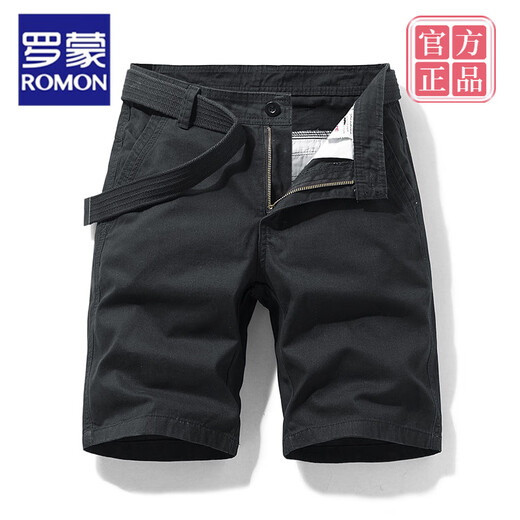 ROMON high-end brand multi-pocket cotton tooling shorts men's loose straight five-point summer ins casual mid-trouser cotton 17152 military green 28