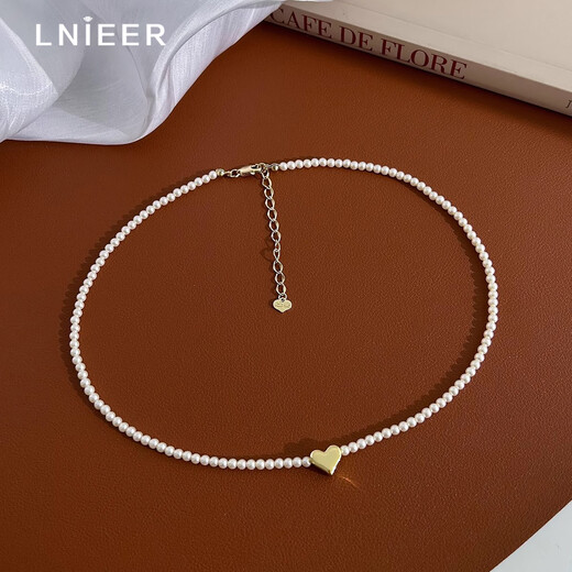 Lnieer Shijia Xiaomi Beads Love Pearl Necklace Women's Necklace Light Luxury High-Quality Accessories Clavicle Chain 2025 New Hot Style Love Pearl Necklace S925 Silver