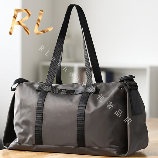GOLDWINI RL男士旅行包大容量手提包出差商务训练健身包单肩斜挎行李包男 灰色