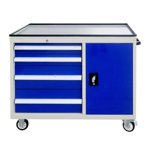 Kezitu tool cart tool cabinet combination tool drawing measuring tool storage machine tool inspection table rubber stainless steel table 650*400*900 high blue