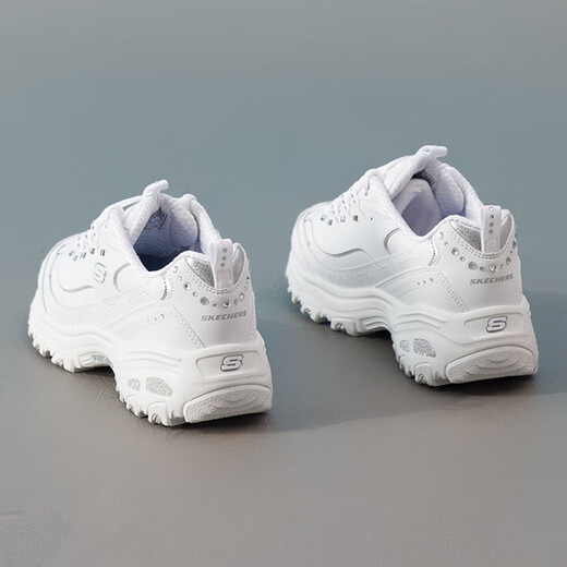斯凯奇（Skechers）女鞋春季新款透气熊猫鞋官方正品休闲鞋老爹鞋小白鞋运动 11979-WSL 35