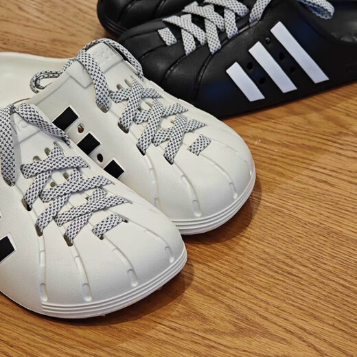 阿迪达斯 （adidas）ADILETTE CLOG 白色 洞洞运动休闲拖鞋 JH9849 JH9848黑色 40.5 支持鉴定