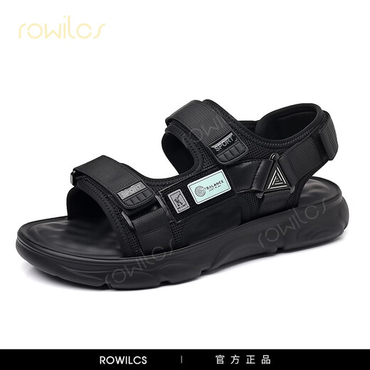 Rowilcs brandneue Sandalen Männer Sommer 2025 Neue Nische einfache komfortable lässige Sandalen außerhalb von Strandschuhen Männer schwarz 922 38