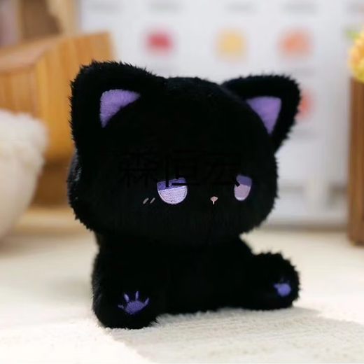 
Desktop ornaments cute and beautiful dazed doll emo little bear gift birthday gift for girls kitten ornaments emo black cat doll [black and blue]