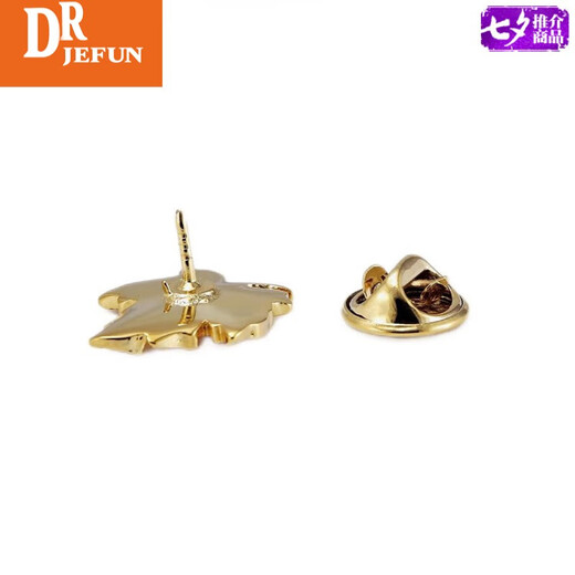 
DRJEFUN men's brooch gold/silver gold plated material men's brooch suit brooch men's collar pin gold maple leaf brooch cufflink set