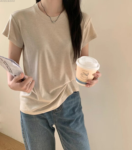 Zhidou Dou Runxi 3883 jours Tobs à manches courtes à manches courtes à manches courtes à manches courtes pour femmes 2025 printemps et d'été Soft Glutinest Loose Base Top Blanc One Taille One Taille