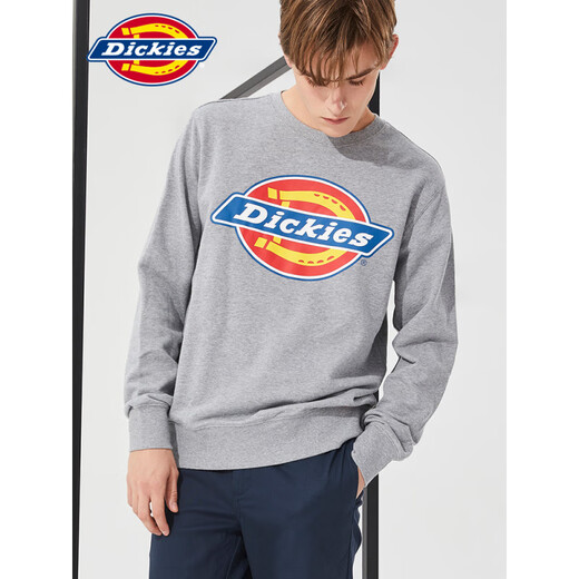 Dickies圆领卫衣秋冬上新情侣印花男女休闲百搭纯棉宽松套头上衣 黑色12596 【个性镭射标】 XS
