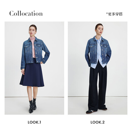 Navigare Italienisch kleines Segelboot Frauen breite Version Denim Jacke 2025 Herbst Neue Klassiker All-Match-Jacke Top Denim Blue M.