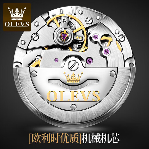 欧利时 （OLEVS）瑞士认证情侣手表一对全自动机械表防水夜光潮流十大名表男女对表 OLEVS6630情侣间白免费刻字