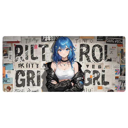 Juyingfeng großes Mauspad, Büro, Spiel, E-Sport, FPS, glatte Matte, zweidimensional, Anime, hoch aussehende Jungen und Mädchen, High-End-Desktop-Matte, 800 x 300 x 2 mm, Zeitungsmädchen