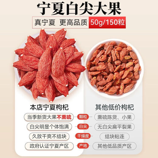 Lycium barbarum ningxia 500g 250g authentisch zhongning Spezialgrad eingeweichtes Wasser rotes Gouqi Wang Extra großer Hund Qi Schwefel-freies gerade Haare 10g Erlebnis Paket Ningxia Spezialklasse Große Pellet Erste Stoppeln Wild Wolfberry