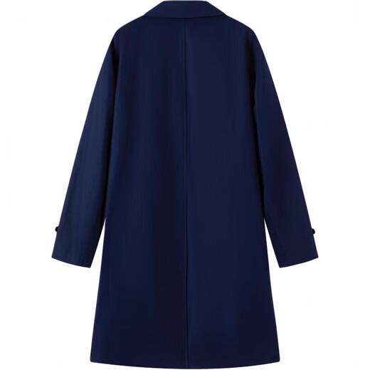 Burberry (BURBERRY) SS25 solid color single-breasted lapel long-sleeved windbreaker for men, navy blue, one size 46