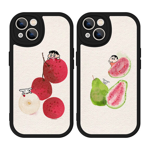 艾格辰夏天荔枝小新适用iPhone11手机壳15Promax硅胶苹果14小羊皮12新款 大眼小羊皮古董白-X1049 其它型号联系客服备注