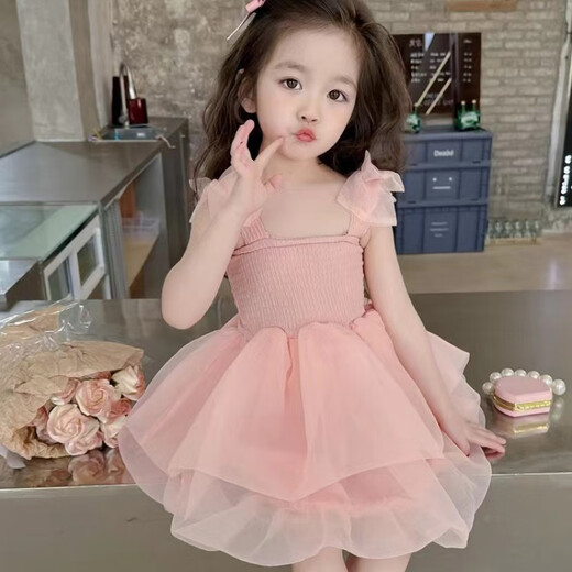 HAL.DUCK Princess Dress Girls Summer Dress Baby Skirt Suspender Puff Skirt Baby Dress Temperament Birthday Princess Dress Brand White 80 Recommended height is around 70cm