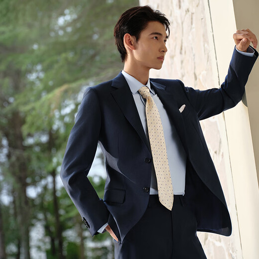 Angel Bird Suit Men's Suit Shopping Mall Same Style 2025 Spring Men's Business Formal Wool Suit Pants Suit Navy Blue 50 A(180/100) /Please note waist or pants