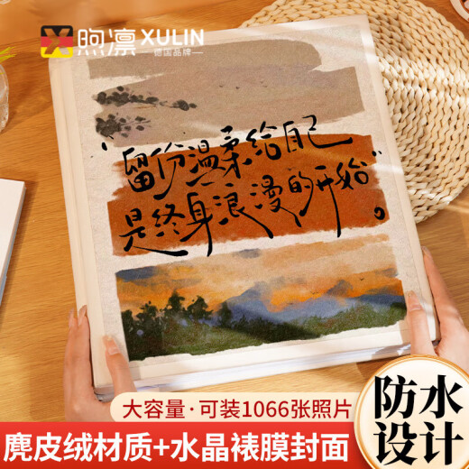 煦凛德国大容量相册本纪念册出游复古文艺照片收纳DIY手工活页创意粘贴式覆膜情侣旅游生日纪念册 【等风来_不如追风去】 混装567810寸694张