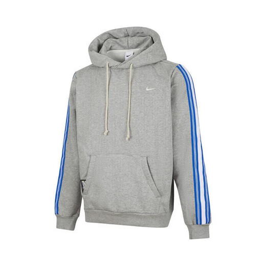 Nike (NIKE) sweatshirt jacket men's spring and autumn sportswear warm loose casual hooded pullover top HJ3882-063 grey inner lilac S