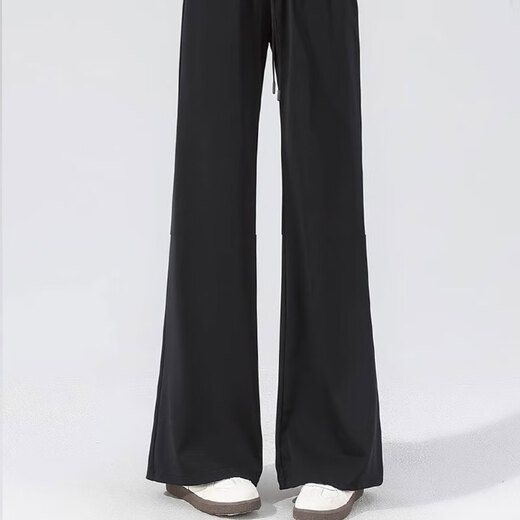 
Miniso (MINISO) pants for women 2025 new high-waisted ice silk micro-flare pants for small summer cool sun protection casual sports straight pants light green (solid color) L /165 (weight 115-130Jin [Jin equals 0.5 kg])