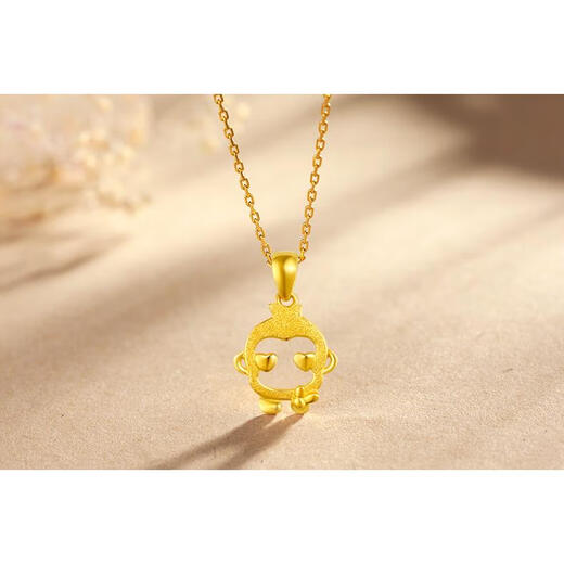 Yingtang Old Phoenix 999925 silver gold-plated baby zodiac pendant for men and women, multiple options, gift box packaging, Fortune Baby + K gold chain, Lao Fengxiang quality