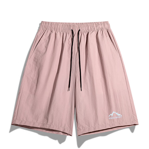 Sommer Dünne Hosen Schnell trocknend Dopaminshorts gewebte Strandsportstil Casual 5-Punkte-Hosen XTDK699 Black 2xl