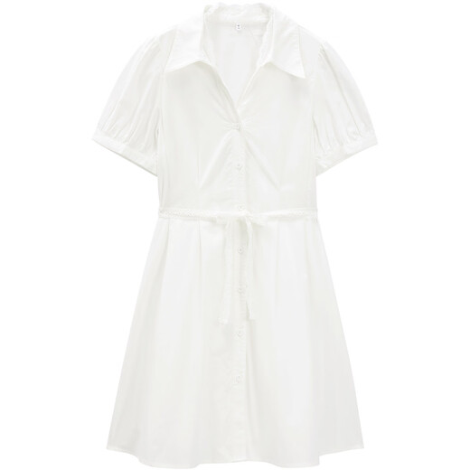 Robe de chemise IEF / Aiyifu 2025 Été Nouveau tempérament de trajet populaire Fashion Slim Fit White 1 M