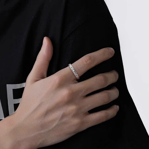 BJYLS999 solid silver ring men's sterling silver ring ring tail ring high-end niche design male birthday gift for boyfriend Shanlun S999 single ring brand butterfly gift box