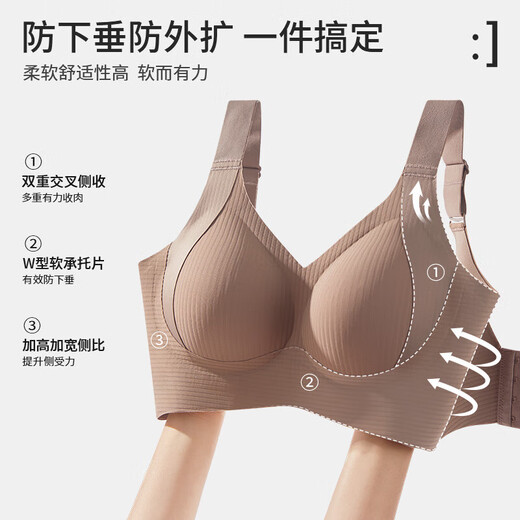 
Adjustable underwear for women with large breasts, small bras, anti-sagging, large size, traceless breasts, women's bra, black XL [38/85BCD]