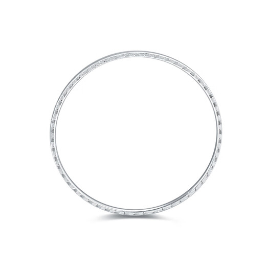 Mengjinyuan platinum crushed ice bracelet with glossy double-sided design and fixed mouth as a gift for your girlfriend. Ring mouth 56 weighs about 7.40g.